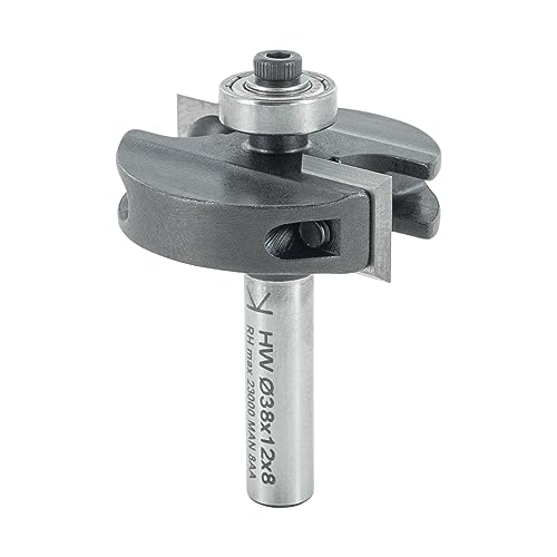 ENT 20311 Wendeplatten Falzfräser HW, Schaft (S) 8 mm, Durchmesser (D) 38 mm, NL 12 mm, T 10 mm, GL 54 mm, mit Kugellager von ENT European Norm Tools