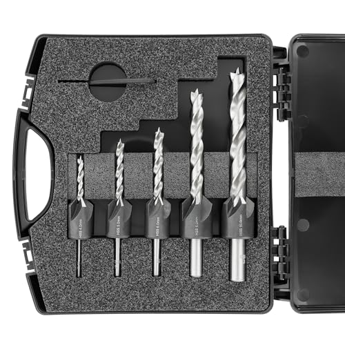 ENT 26515 5-tlg. HSS-G Bohrer-Versenker-Set 4 5 6 8 10 mm - geschliffener HSS-Holzsprialbohrer - im Kunststoffkoffer ENT 26515 5-tlg. HSS-G Bohrer-Versenker-Set 4 5 6 8 10 mm - geschliffener HSS-Holzsprialbohrer - im Kunststoffkoffer von ENT European Norm Tools