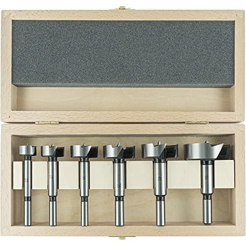 ENT 40306 6-teilig Forstnerbohrer Premium HSS Set geschmiedet, Durchmesser (D) 20-25-30-35-40-50 mm, S 8/10 mm von ENT European Norm Tools