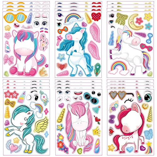 24 Bögen Machen Sie Ihre eigenen Einhorn-Sticker, machen Sie Gesichtsaufkleber für Kinder mit Einhörnern DIY Handwerksaufkleber Kinder Party Gefallen Lieferungen Bastelbedarf 24 Bögen Machen Sie Ihre eigenen Einhorn-Sticker, machen Sie Gesichtsaufkleber für Kinder mit Einhörnern DIY Handwerksaufkleber Kinder Party Gefallen Lieferungen Bastelbedarf von ENTHUR