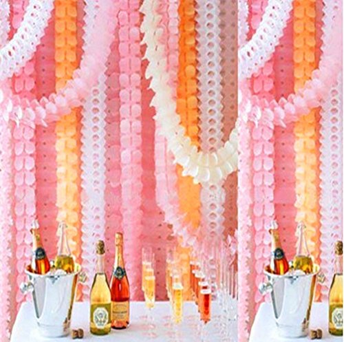 ENTHUR Party Dekoration Set, 6 pcs hängenden Garland vierblättrige Seidenpapier Blume, für Abschlussfeier, Geburtstag, Hochzeit Party Dekoration von ENTHUR