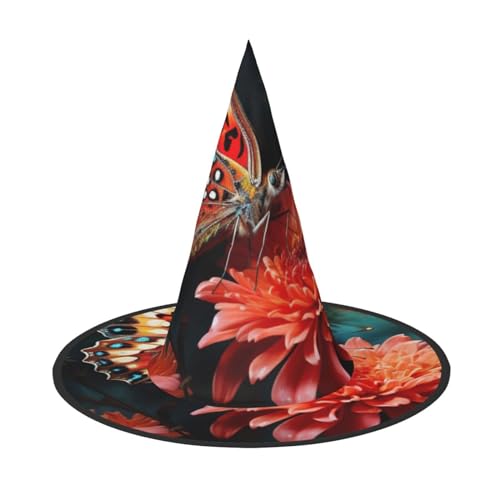 ENVEED Bezaubernder Halloween-Hut mit Blume und Schmetterling – einzigartiger Hexenhut für temperamentvolle Halloween-Kostüme von ENVEED