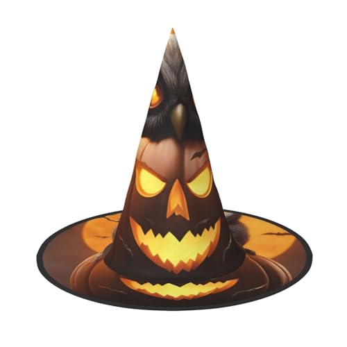 ENVEED Eule Kürbis Happy Halloween 1 Bezaubernder Halloween Full Cover Hut - Einzigartiger Hexenhut für temperamentvolle Halloween-Kostüme von ENVEED