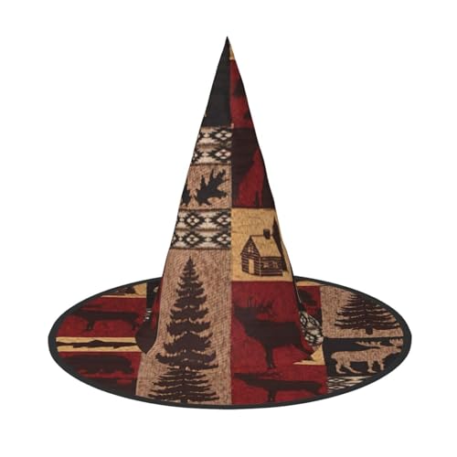 ENVEED Lodge Bear Hirsch Fisch bezaubernder Halloween Full Cover Hut - Einzigartiger Hexenhut für temperamentvolle Halloween-Kostüme von ENVEED