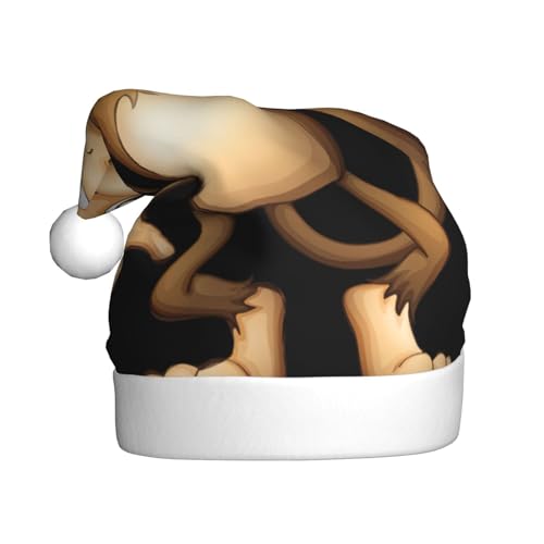 ENVEED Niedlicher Affe für Erwachsene, Plüsch-Weihnachtsmütze, saisonale Hut-Dekorationen, ideal für festliche Anlässe von ENVEED