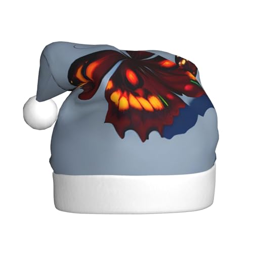 ENVEED Schöne Schmetterlinge Erwachsene Plüsch Weihnachtsmütze – saisonale Hut-Dekorationen, ideal für Feiertage, festliche Kleidung von ENVEED