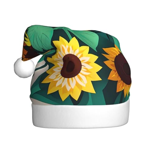 ENVEED Sonnenblumen-Biene, Plüsch-Weihnachtsmütze für Erwachsene, saisonale Hut-Dekorationen, ideal für festliche Anlässe von ENVEED