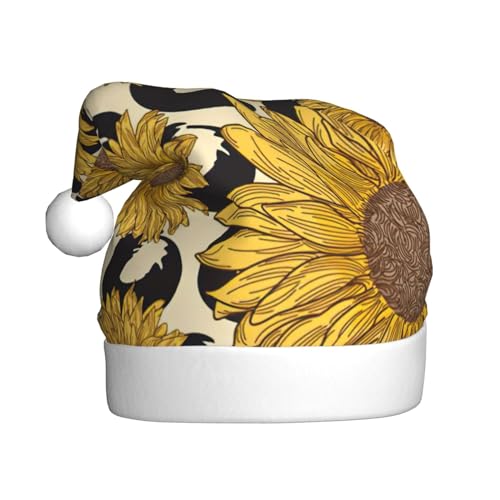 ENVEED Sonnenblumen-Weihnachtsmütze für Erwachsene, Plüsch, saisonale Hut-Dekorationen, ideal für festliche Anlässe von ENVEED