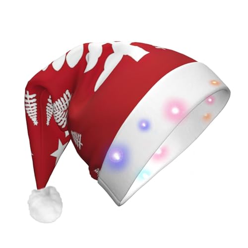 ENVEED Weihnachtsbaum-LED-beleuchteter Weihnachtsdekorationshut, Plüsch-Weihnachtsmütze für Erwachsene für Urlaubsspaß von ENVEED