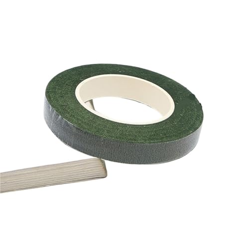 ENWWCH 6 Rollen Blumenzucht Selbstklebendes Blumenstrauß-Blumenstiel-Papierband Geschenkband DIY Blumendekor for Floristen Hochzeitsfeier Requisiten Für Floristik(Deep green) von ENWWCH