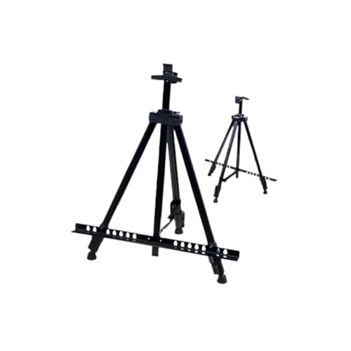 ENWWCH Kunst Staffeleiständer Aluminiumlegierung Staffelei Halterung Klappbares Teleskopstativ Skizze Kunst Student Tragbarer Malerei Ausstellungsstand Für Malerei(Black) von ENWWCH