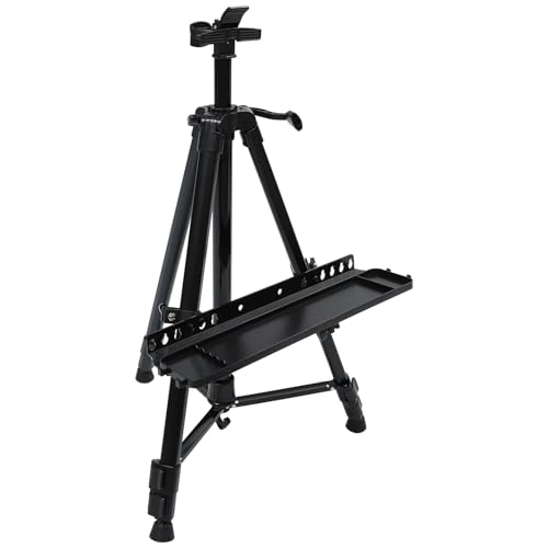 ENWWCH Kunst Staffeleiständer Klappstaffelei Zeichenbrett Malerei Display Stativ Faltbarer Aluminiumlegierungsständer for Zeichnen von Kunstskizzen Für Malerei(Black) von ENWWCH