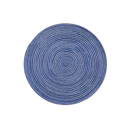 ENWWCH Tischset aus Baumwollgarn, rund, aus Ramie gewebt, wärmeisolierende Unterlage, Verbrühungsschutz, rutschfeste Untersetzer-Unterlage Für Töpfe, Schüsseln(Blue,30cm) von ENWWCH