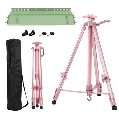 Kunst Staffeleiständer Faltbarer Reise-Aluminiumlegierungs-justierbarer tragbarer Skizzen-Staffelei-Ständer aus Metall for den Innen- und Außenbereich for Künstlermalerei Für Malerei(C With Green Tray von ENWWCH