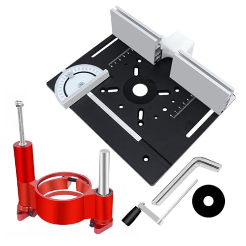 ENWYTE Oberfräsenlift Tischeinlegeplatte aus Aluminiumlegierung 63,8–65 mm Durchmesser maximaler Hub 47 mm Arbeitsbänke Heimwerker-Werkzeuglift Basisunterstützung(Lift Base Set (Black)) von ENWYTE