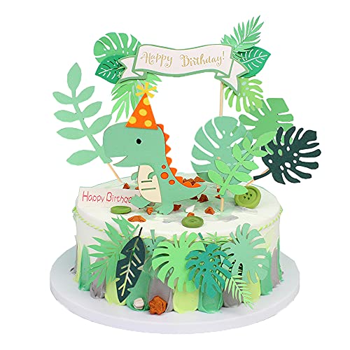 ENYACOS Dinosaurier Geburtstag deko, kuchendeko Geburtstag Junge, tortendeko Geburtstag Junge, Dino Geburtstag deko, Kindergeburtstag deko Junge, Happy Birthday tortendeko, Baby Party Cake Topper von ENYACOS