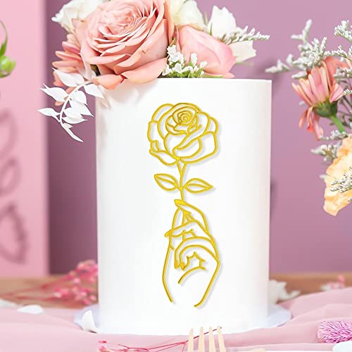 ENYACOS torten deko cake topper acryl tortendeko Golden Rose Kuchendeko torten topper geburtstag Kuchendekoration torten topper für mädchen happy birthday cake topper von ENYACOS