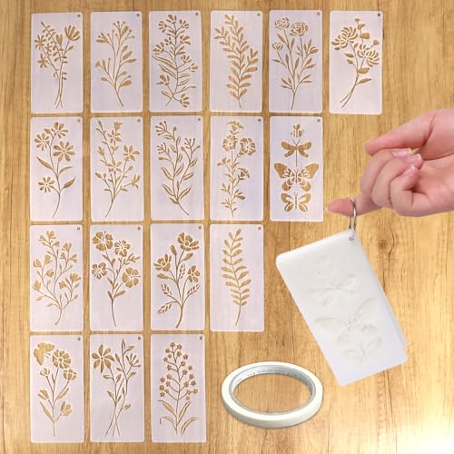 EOAMGO 18 stück Blumen Schablone, 5.91 x 2.95 IN Schablonen Wandgestaltung, Wiederverwendbare Schablonen Textilgestaltung Schablonen Kinder für DIY Craft Projekte, Möbel Wanddekoration EOAMGO 18 stück Blumen Schablone, 5.91 x 2.95 IN Schablonen Wandgestaltung, Wiederverwendbare Schablonen Textilgestaltung Schablonen Kinder für DIY Craft Projekte, Möbel Wanddekoration von EOAMGO