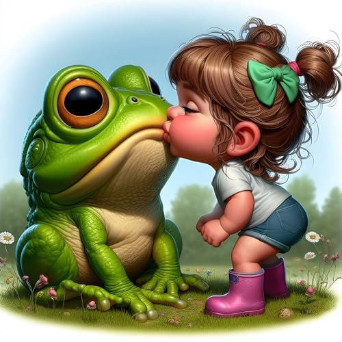 EOBROMD 5D Diamant Painting Bilder Erwachsene Frosch, Diamond Painting Erwachsene Fantasie, DIY Diamond Painting Bilder Diamant Malerei Set für Wanddekoration 30x30 cm von EOBROMD