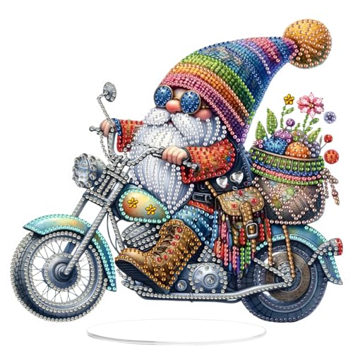 EOBROMD Diamond Painting Desktop Deko Zwerg, DIY 5D Diamond Painting Motorrad Aufsteller, Diamant Painting Bilder Tischdeko Kunst Set für Geschenk Heimdekoration EOBROMD Diamond Painting Desktop Deko Zwerg, DIY 5D Diamond Painting Motorrad Aufsteller, Diamant Painting Bilder Tischdeko Kunst Set für Geschenk Heimdekoration von EOBROMD