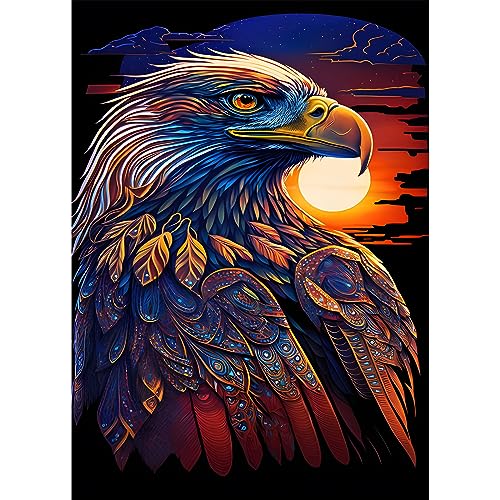 EOBROMD Diamond Painting Erwachsene Adler, 5D Diamant Painting Bilder Erwachsene Tiere, DIY Diamond Painting Bilder Diamant Malerei Set für Wanddekoration 30x40cm von EOBROMD