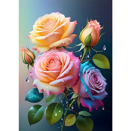 EOBROMD 5D Diamant Painting Bilder Erwachsene Pflanze, Diamond Painting Blume, DIY Diamant Malerei Set für Wanddekoration 30x40 cm von EOBROMD