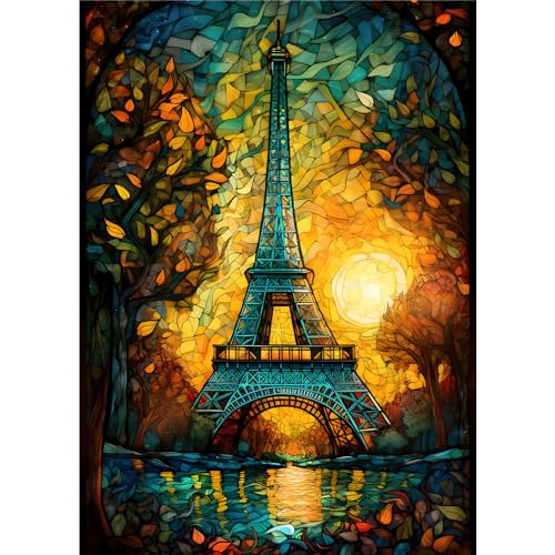 EOBROMD Diamond Painting Erwachsene Eiffelturm, 5D Diamant Painting Bilder Erwachsene Landschaft, DIY Diamond Painting Bilder Diamant Malerei Set für Wanddekoration 30x40cm von EOBROMD