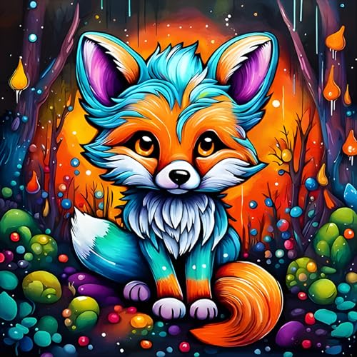 EOBROMD Diamond Painting Fuch im Wald, 5D Diamant Painting Bilder für Erwachsene Tiere, DIY Diamant Malerei Set für Wanddekoration 30x30 cm von EOBROMD