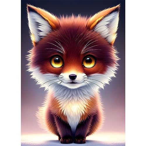 EOBROMD Diamond Painting Erwachsene Fuchs, 5D Diamant Painting Bilder Erwachsene, DIY Diamond Painting Bilder Diamant Malerei Tiere Set für Wanddekoration 30x40cm von EOBROMD