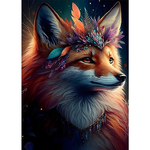 EOBROMD 5D Diamant Painting Bilder Erwachsene Tiere, Diamond Painting Erwachsene Füchse, DIY Diamond Painting Bilder Diamant Malerei Set für Wanddekoration 30x40cm von EOBROMD