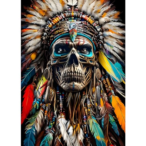 EOBROMD Diamond Painting Erwachsene Häuptling, 5D Diamant Painting Bilder Erwachsene Skelett, DIY Diamond Painting Bilder Diamant Malerei Horror Set für Wanddekoration 30x40cm EOBROMD Diamond Painting Erwachsene Häuptling, 5D Diamant Painting Bilder Erwachsene Skelett, DIY Diamond Painting Bilder Diamant Malerei Horror Set für Wanddekoration 30x40cm von EOBROMD