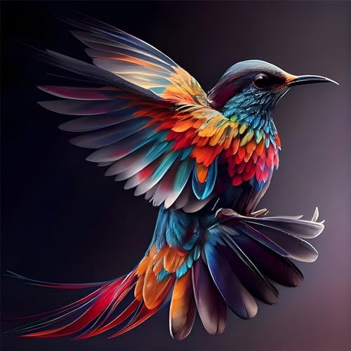 EOBROMD Diamond Painting Kolibri, 5D Diamant Painting Bilder für Erwachsene Tiere, DIY Diamant Malerei Set für Wanddekoration 30x30 cm von EOBROMD