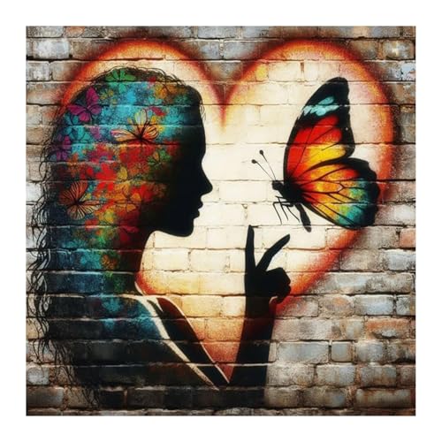 EOBROMD Diamond Painting Erwachsene Liebe, 5D Diamant Painting Bilder Schmetterling, DIY Diamant Malerei Fantasie Set für Wanddekoration 30x30cm von EOBROMD
