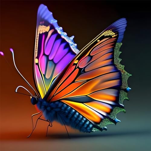 EOBROMD Diamond Painting Schmetterling, 5D Diamant Painting Bilder Erwachsene, DIY Diamond Painting Bilder Diamant Malerei Set für Wanddekoration 30x30 cm von EOBROMD