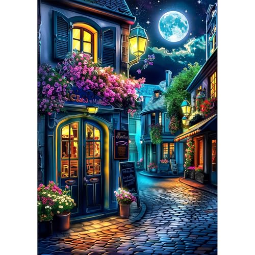 EOBROMD Diamond Painting Erwachsene Straßenszene, 5D Diamant Painting Bilder Nachtszene, DIY Diamant Malerei Set für Wanddekoration 30x40cm EOBROMD Diamond Painting Erwachsene Straßenszene, 5D Diamant Painting Bilder Nachtszene, DIY Diamant Malerei Set für Wanddekoration 30x40cm von EOBROMD