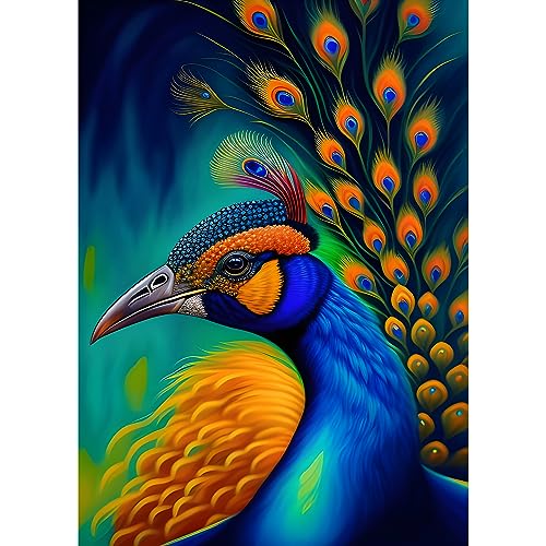 EOBROMD Diamond Painting Erwachsene Tiere, 5D Diamant Painting Bilder Erwachsene, DIY Diamond Painting Bilder Diamant Malerei Pfaue Set für Wanddekoration 30x40cm von EOBROMD