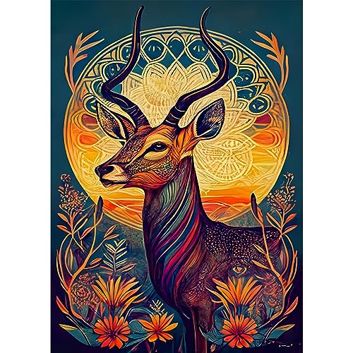 EOBROMD Diamond Painting Erwachsene Tiere, 5D Diamant Painting Bilder Erwachsene Antilope, DIY Diamond Painting Bilder Diamant Malerei Set für Wanddekoration 30x40cm von EOBROMD