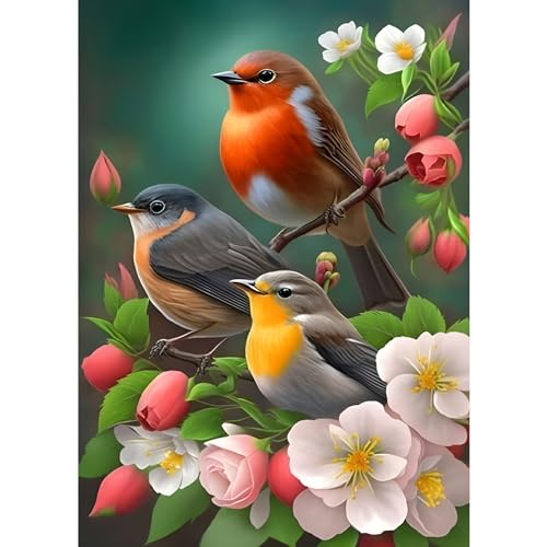 EOBROMD Diamond Painting Erwachsene Vögelchen, 5D Diamant Painting Bilder Erwachsene Blume, DIY Diamond Painting Bilder Diamant Malerei Tiere Set für Wanddekoration 30x40cm EOBROMD Diamond Painting Erwachsene Vögelchen, 5D Diamant Painting Bilder Erwachsene Blume, DIY Diamond Painting Bilder Diamant Malerei Tiere Set für Wanddekoration 30x40cm von EOBROMD
