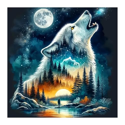 EOBROMD Diamond Painting Erwachsene Wolf, 5D Diamant Painting Bilder Fantasie, DIY Diamant Malerei Set für Wanddekoration 30x30cm EOBROMD Diamond Painting Erwachsene Wolf, 5D Diamant Painting Bilder Fantasie, DIY Diamant Malerei Set für Wanddekoration 30x30cm von EOBROMD