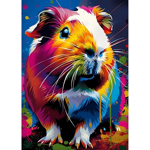 EOBROMD Diamond Painting Meerschweinchen, 5D Diamant Painting Bilder für Erwachsene Tiere, DIY Diamant Malerei Set für Wanddekoration 30x40cm von EOBROMD