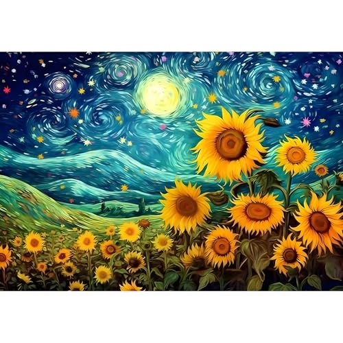 EOBROMD Diamond Painting Sonnenblume, 5D Diamant Painting Bilder für Erwachsene Sternenhimmel, DIY Landschaft Diamant Malerei Set für Wanddekoration 30x40cm EOBROMD Diamond Painting Sonnenblume, 5D Diamant Painting Bilder für Erwachsene Sternenhimmel, DIY Landschaft Diamant Malerei Set für Wanddekoration 30x40cm von EOBROMD