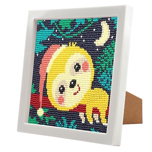 EOBROMD Faultier Diamond Painting Kinder Set, Diamant Painting Bilder mit Rahmen, Tiere Diamant Painting Bilder Arts Craft für Home Decor Geschenk 18x18 cm von EOBROMD
