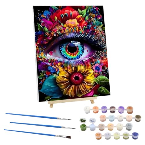 EOBROMD Malen nach Zahlen Erwachsene mit Rahmen, Blumen Malen nach Zahlen mit Faltenfreie Leinwand und Holzstaffelei, DIY Fantasie Handgemalt Ölgemälde Kit für Anfänger Als Geschenk 30x40cm(Augen) EOBROMD Malen nach Zahlen Erwachsene mit Rahmen, Blumen Malen nach Zahlen mit Faltenfreie Leinwand und Holzstaffelei, DIY Fantasie Handgemalt Ölgemälde Kit für Anfänger Als Geschenk 30x40cm(Augen) von EOBROMD