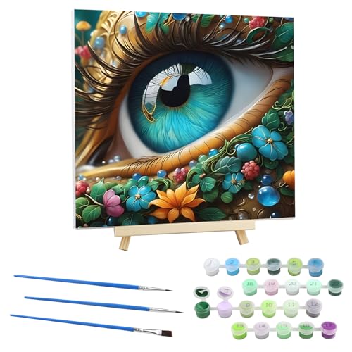 EOBROMD Malen Nach Zahlen Erwachsene mit Rahmen Augen, Blumen Malen nach Zahlen mit Faltenfreie Leinwand und Holzstaffelei, DIY Handgemalt Ölgemälde Kit für Anfänger Als Geschenk 30x30cm EOBROMD Malen Nach Zahlen Erwachsene mit Rahmen Augen, Blumen Malen nach Zahlen mit Faltenfreie Leinwand und Holzstaffelei, DIY Handgemalt Ölgemälde Kit für Anfänger Als Geschenk 30x30cm von EOBROMD