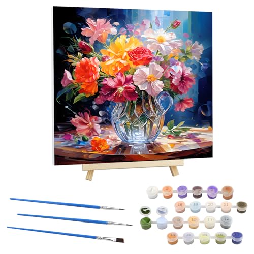 EOBROMD Malen Nach Zahlen Erwachsene mit Rahmen, Blumen Malen nach Zahlen mit Faltenfreie Leinwand und Holzstaffelei, DIY Blumenstrauß Handgemalt Ölgemälde Kit für Anfänger Als Geschenk 30x30cm(Blume) EOBROMD Malen Nach Zahlen Erwachsene mit Rahmen, Blumen Malen nach Zahlen mit Faltenfreie Leinwand und Holzstaffelei, DIY Blumenstrauß Handgemalt Ölgemälde Kit für Anfänger Als Geschenk 30x30cm(Blume) von EOBROMD