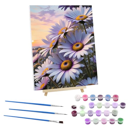 EOBROMD Malen Nach Zahlen Erwachsene mit Rahmen Blume, Abendsonne Malen nach Zahlen mit Faltenfreie Leinwand und Holzstaffelei, DIY Handgemalt Ölgemälde Kit für Anfänger Als Geschenk 30x40cm EOBROMD Malen Nach Zahlen Erwachsene mit Rahmen Blume, Abendsonne Malen nach Zahlen mit Faltenfreie Leinwand und Holzstaffelei, DIY Handgemalt Ölgemälde Kit für Anfänger Als Geschenk 30x40cm von EOBROMD