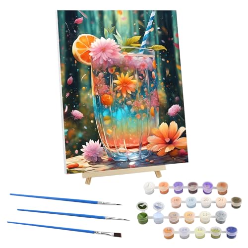 EOBROMD Malen Nach Zahlen Erwachsene mit Rahmen Blume, Blumentee Malen nach Zahlen mit Faltenfreie Leinwand und Holzstaffelei, DIY Handgemalt Ölgemälde Kit für Anfänger Als Geschenk 30x40cm EOBROMD Malen Nach Zahlen Erwachsene mit Rahmen Blume, Blumentee Malen nach Zahlen mit Faltenfreie Leinwand und Holzstaffelei, DIY Handgemalt Ölgemälde Kit für Anfänger Als Geschenk 30x40cm von EOBROMD