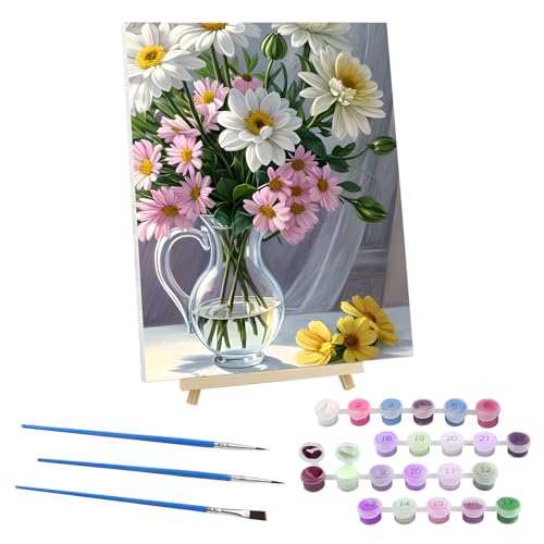 EOBROMD Malen Nach Zahlen Erwachsene mit Rahmen Blume, Malen nach Zahlen mit Faltenfreie Leinwand und Holzstaffelei, DIY Vase Handgemalt Ölgemälde Kit für Anfänger Als Geschenk 30x40cm EOBROMD Malen Nach Zahlen Erwachsene mit Rahmen Blume, Malen nach Zahlen mit Faltenfreie Leinwand und Holzstaffelei, DIY Vase Handgemalt Ölgemälde Kit für Anfänger Als Geschenk 30x40cm von EOBROMD