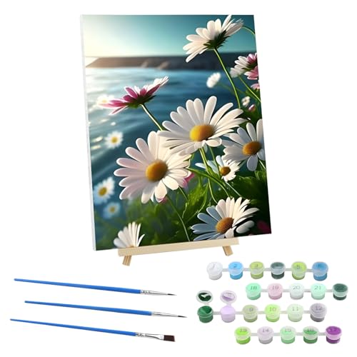 EOBROMD Malen Nach Zahlen Erwachsene mit Rahmen Blumen, Meeresstrand Malen nach Zahlen mit Faltenfreie Leinwand und Holzstaffelei, DIY Handgemalt Ölgemälde Kit für Anfänger Als Geschenk 30x40cm EOBROMD Malen Nach Zahlen Erwachsene mit Rahmen Blumen, Meeresstrand Malen nach Zahlen mit Faltenfreie Leinwand und Holzstaffelei, DIY Handgemalt Ölgemälde Kit für Anfänger Als Geschenk 30x40cm von EOBROMD