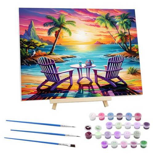 EOBROMD Malen nach Zahlen Erwachsene mit Rahmen, Malen nach Zahlen mit Faltenfreie Leinwand und Holzstaffelei, DIY Sonnenuntergang Handgemalt Ölgemälde Kit für Anfänger Als Geschenk 30x40cm(Meerblick) EOBROMD Malen nach Zahlen Erwachsene mit Rahmen, Malen nach Zahlen mit Faltenfreie Leinwand und Holzstaffelei, DIY Sonnenuntergang Handgemalt Ölgemälde Kit für Anfänger Als Geschenk 30x40cm(Meerblick) von EOBROMD